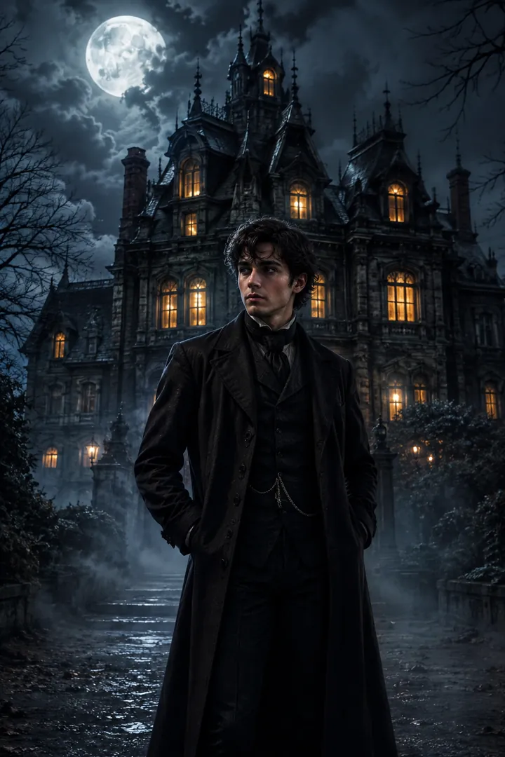 Victorian Haunted Mansion: AI Halloween photo effect