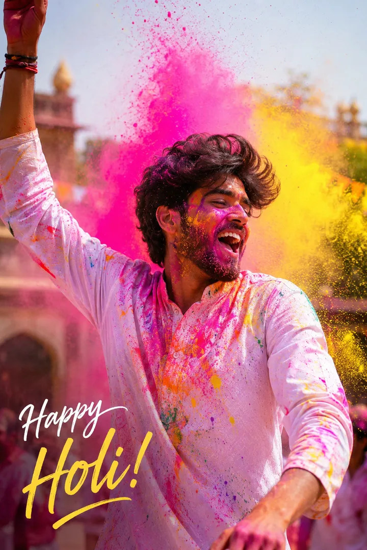 Colour Burst Portrait: AI Holi photo effect