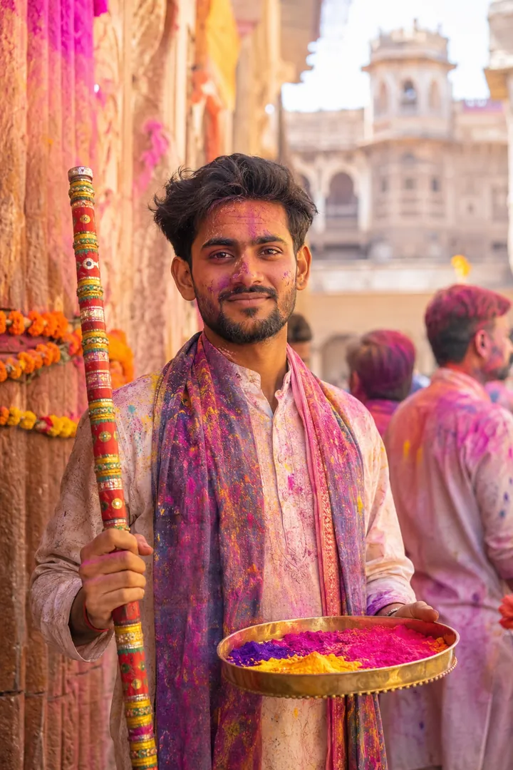 Lathmar Traditional: AI Holi photo effect