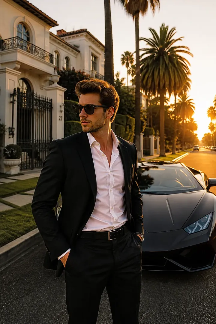 Beverly Hills Luxury: AI Hollywood & Fashion photo effect example 2
