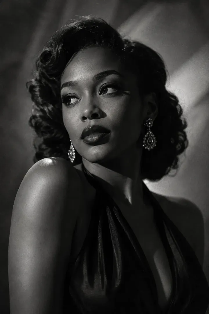 Black-and-White Cinema: AI Hollywood & Fashion photo effect