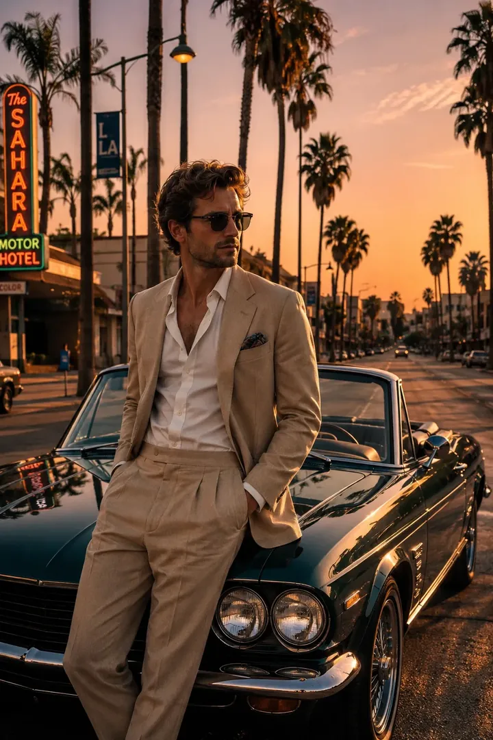 Classic Hollywood Convertible: AI Hollywood & Fashion photo effect example 2