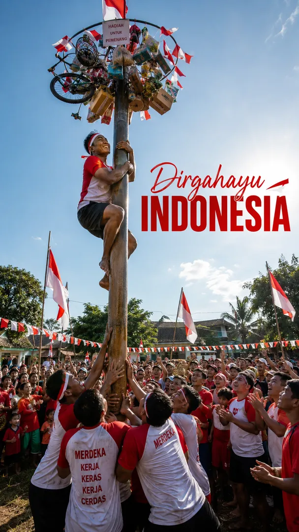 Panjat Pinang Challenge: AI Indonesia Independence Day photo effect