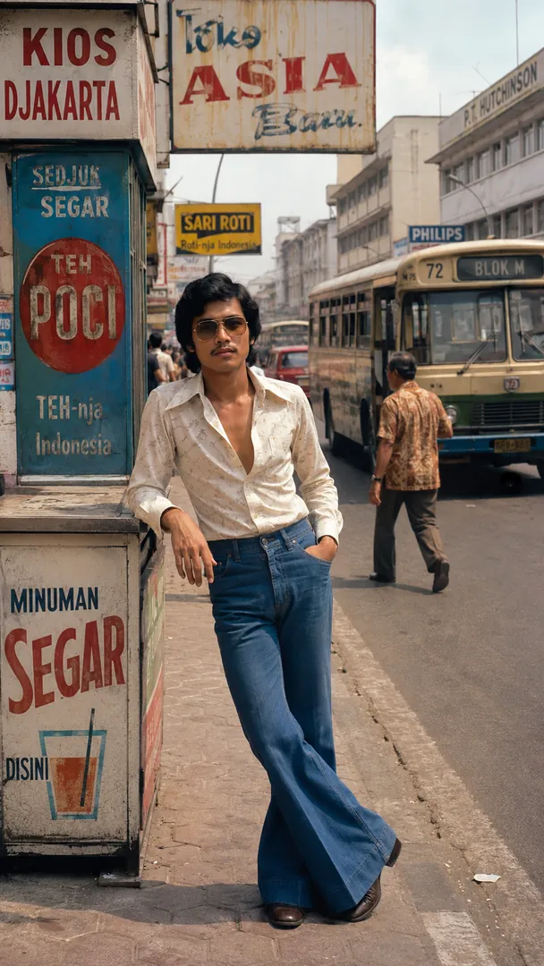 Retro Jakarta Streets: AI Indonesian Heritage & Royalty photo effect