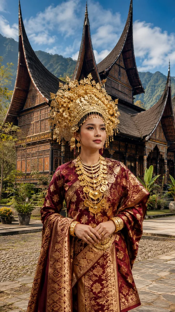 Rumah Gadang Heritage: AI Indonesian Heritage & Royalty photo effect