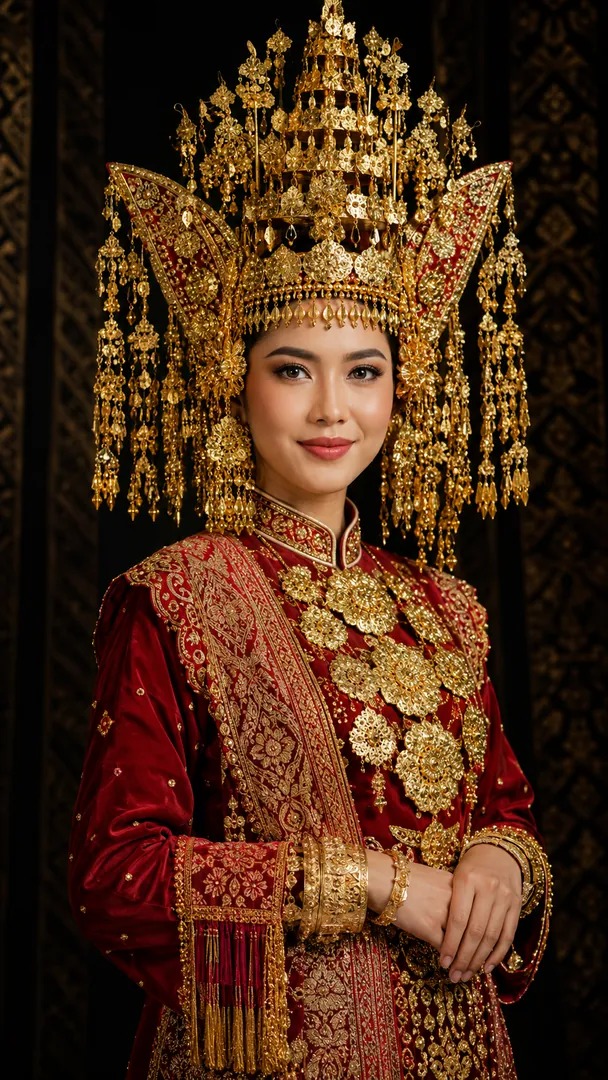 Minangkabau Suntiang: AI Indonesian Traditional Fashion photo effect