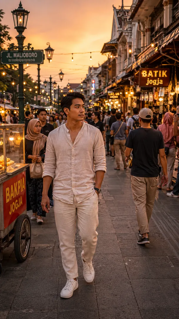 Yogyakarta Street Life: AI Indonesian Destinations photo effect