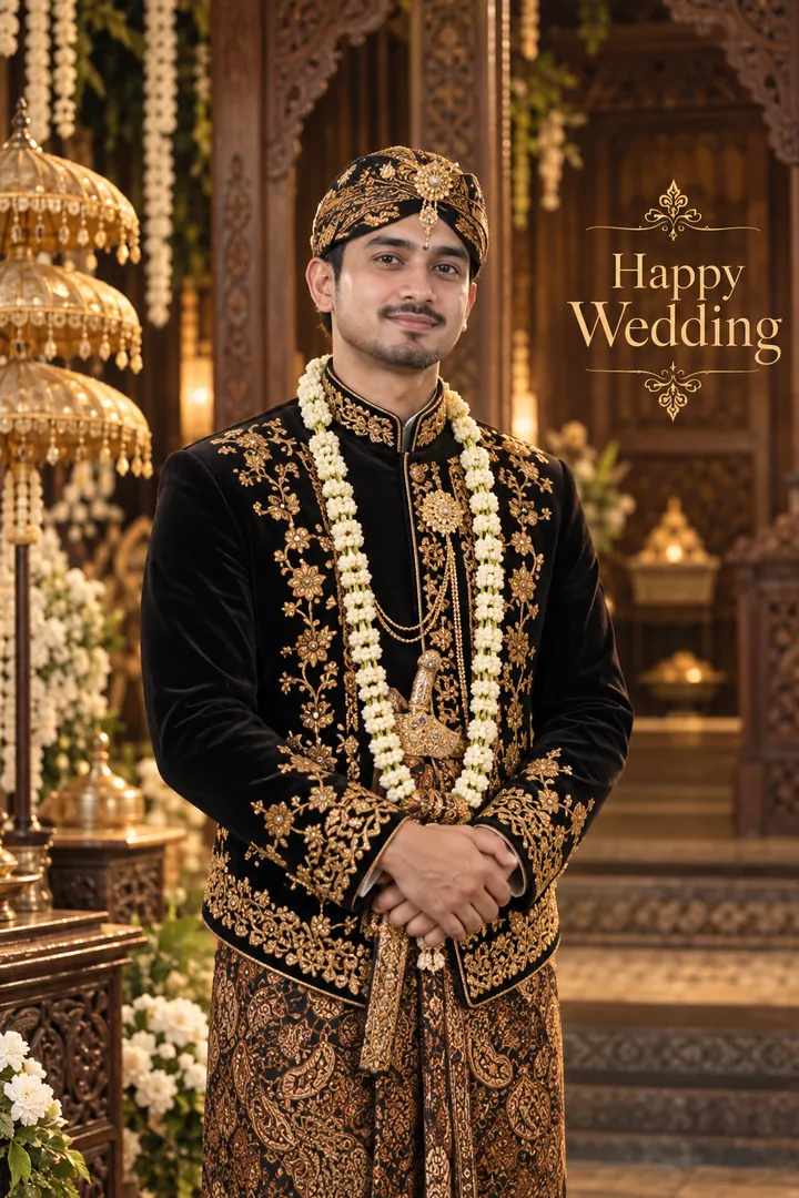 Javanese Royal Wedding: AI Indonesian Weddings photo effect example 2