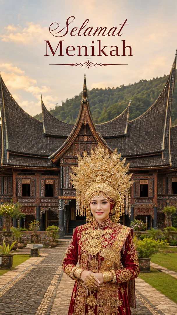 Minangkabau Bride: AI Indonesian Weddings photo effect