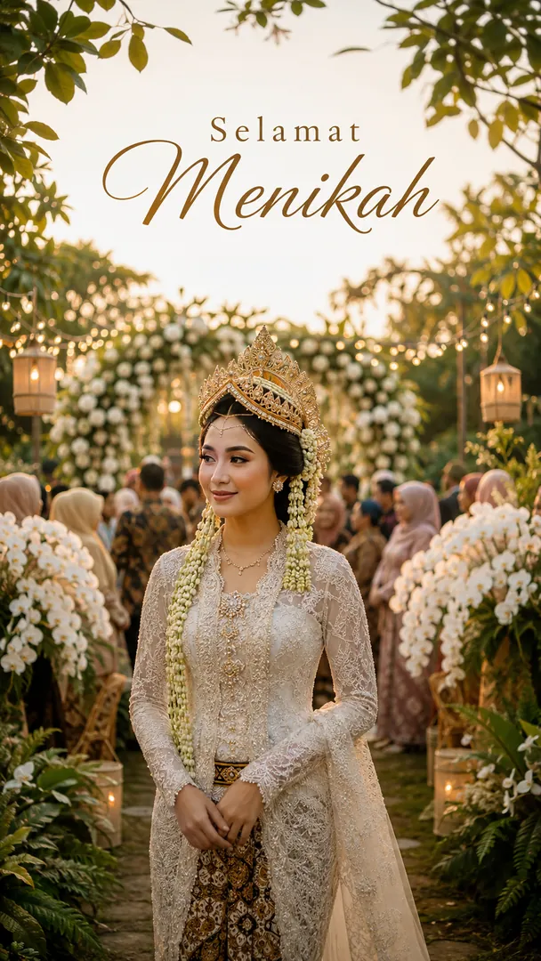 Sundanese Garden Wedding: AI Indonesian Weddings photo effect