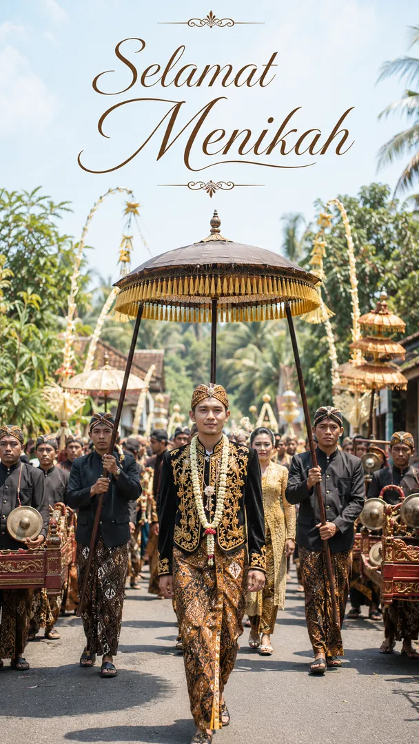 Traditional Wedding Procession: AI Indonesian Weddings photo effect