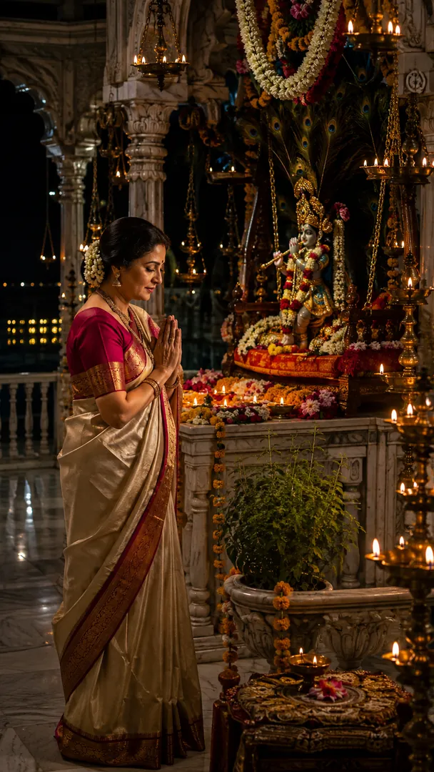 Midnight Temple Darshan: AI Krishna Janmashtami photo effect