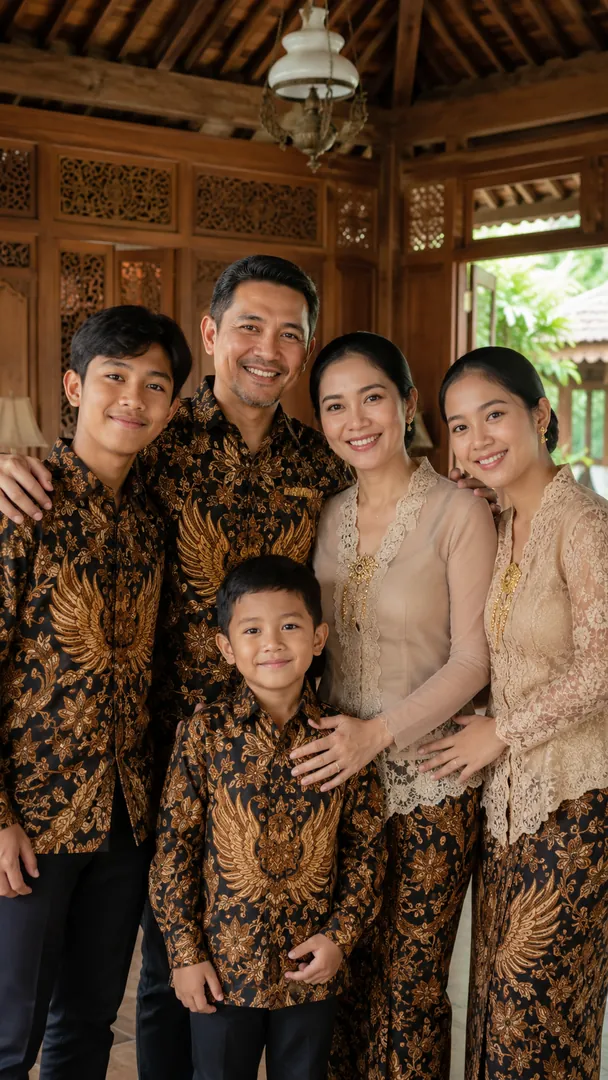 Family Batik Portrait: AI Life & Milestones photo effect