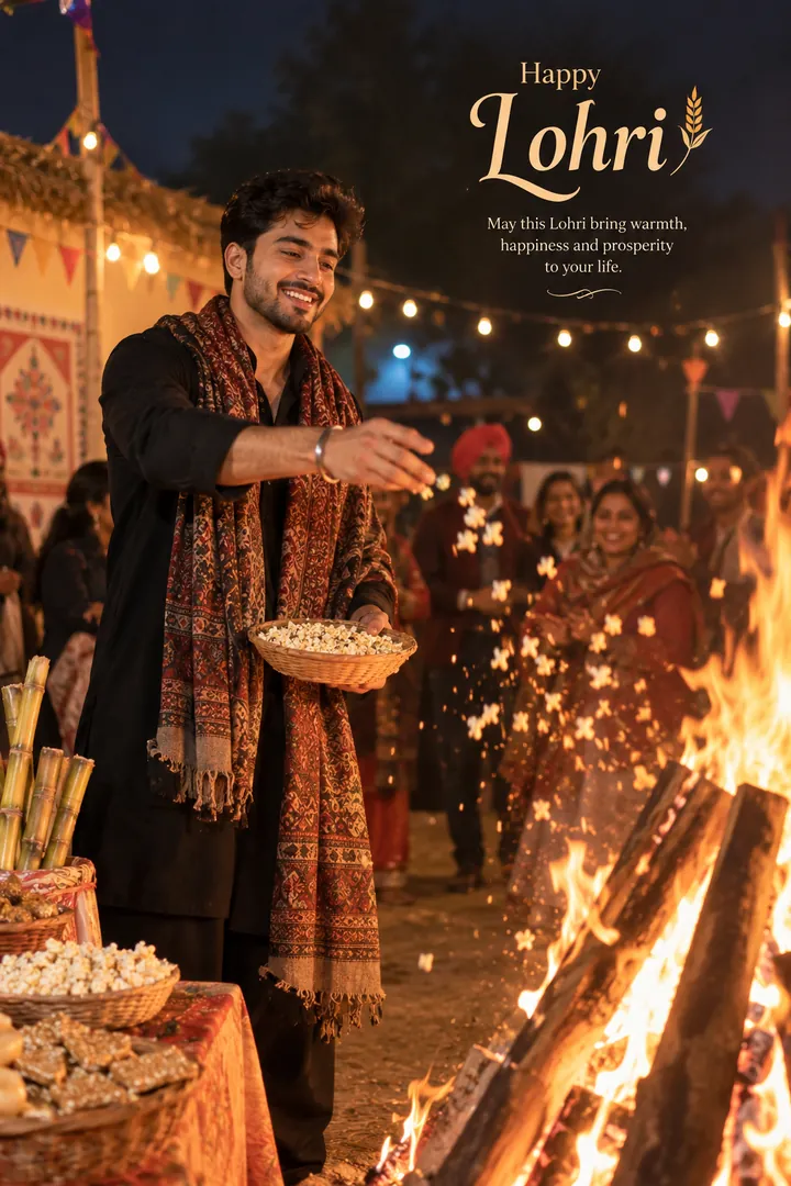 Bonfire Night: AI Lohri photo effect example 2