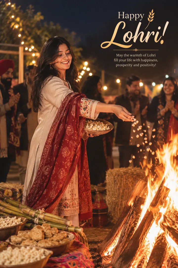 Bonfire Night: AI Lohri photo effect