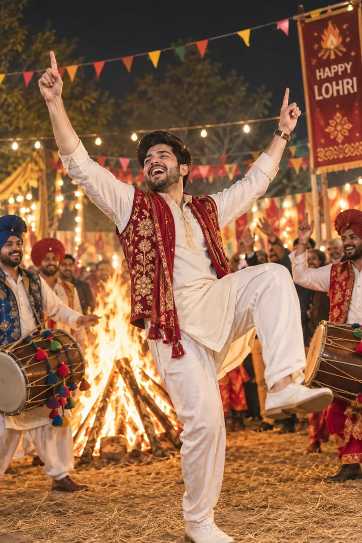 Dhol Dance: AI Lohri photo effect