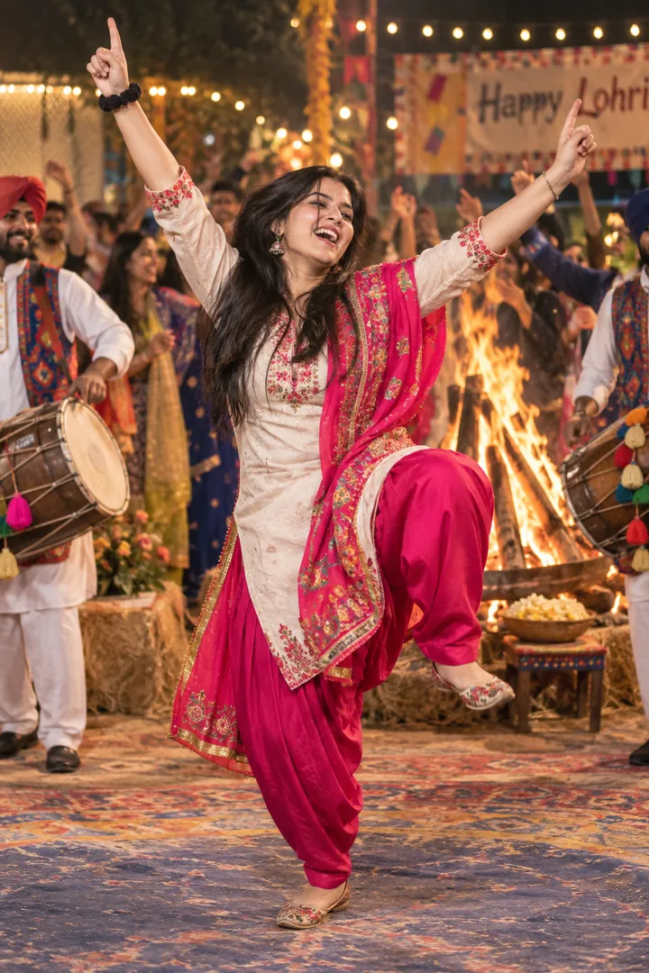 Dhol Dance: AI Lohri photo effect example 2