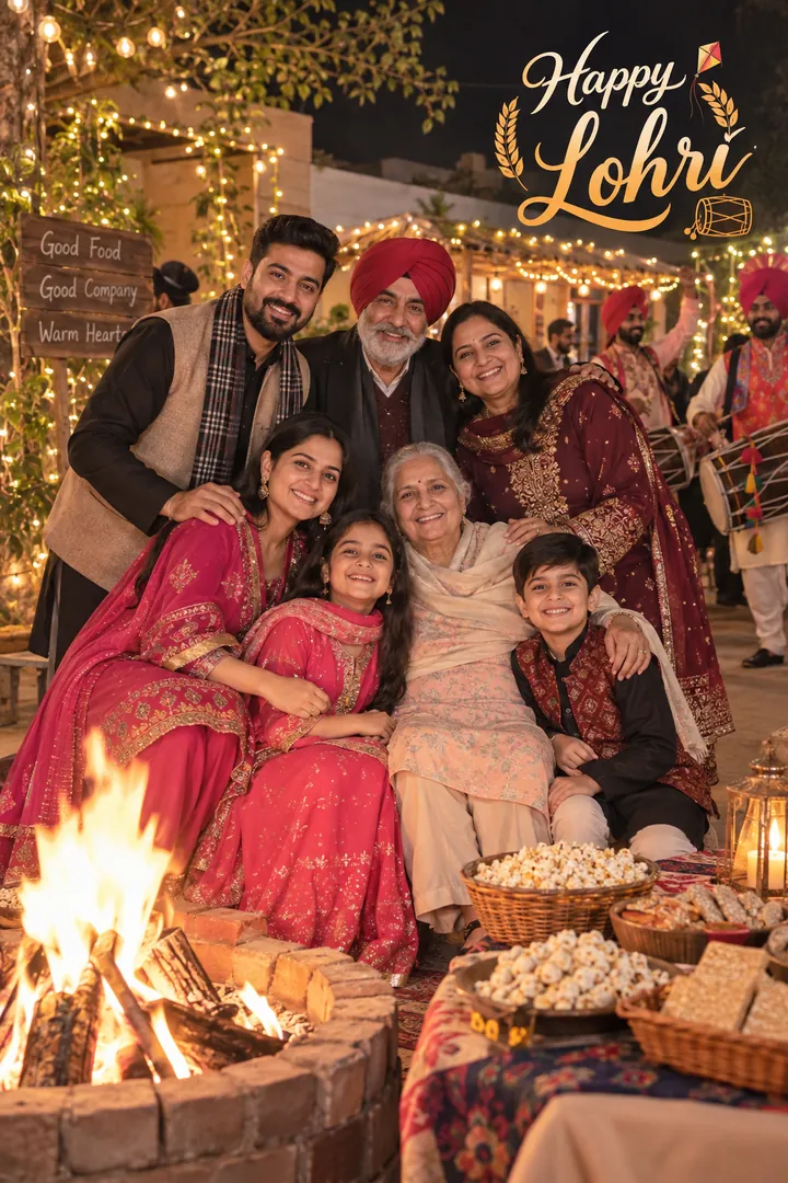 Lohri Family Celebration: AI Lohri photo effect