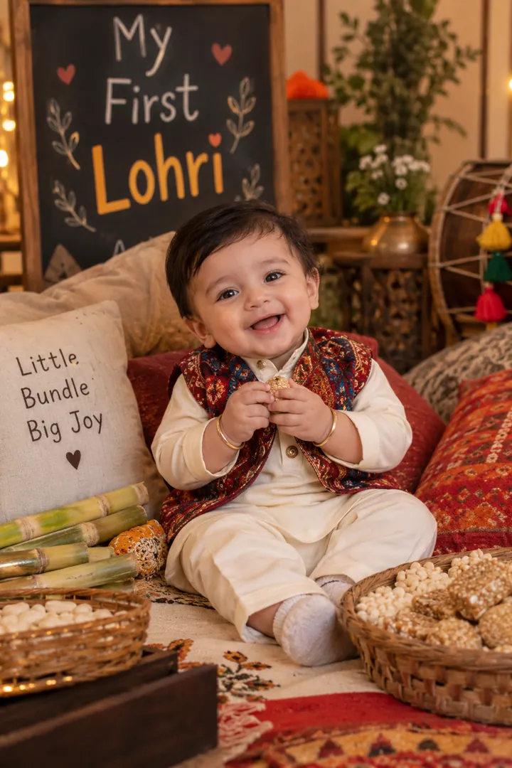 First Lohri Baby: AI Lohri photo effect