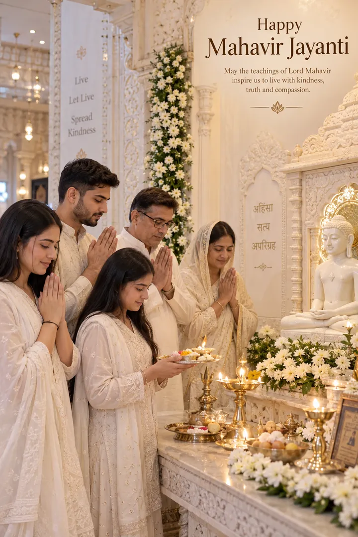 Mahavir Jayanti Family Puja: AI Mahavir Jayanti photo effect