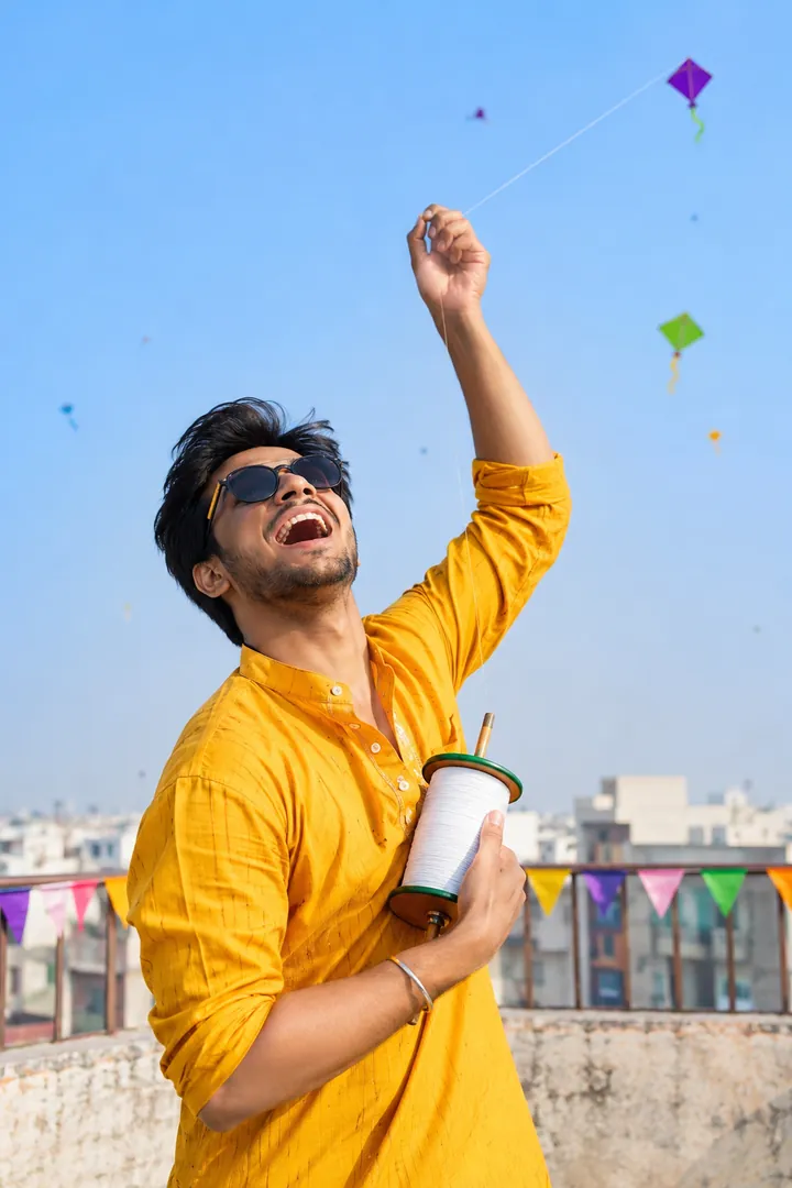 Kite Rooftop: AI Makar Sankranti photo effect example 4