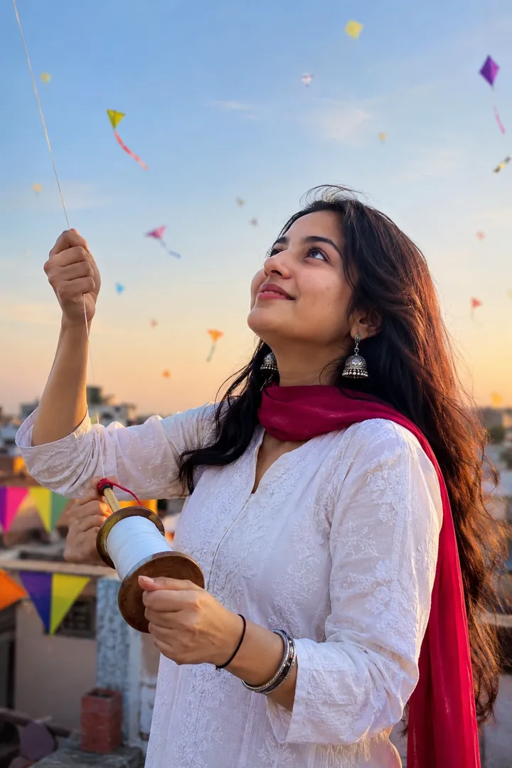 Kite Flying Portrait: AI Makar Sankranti photo effect