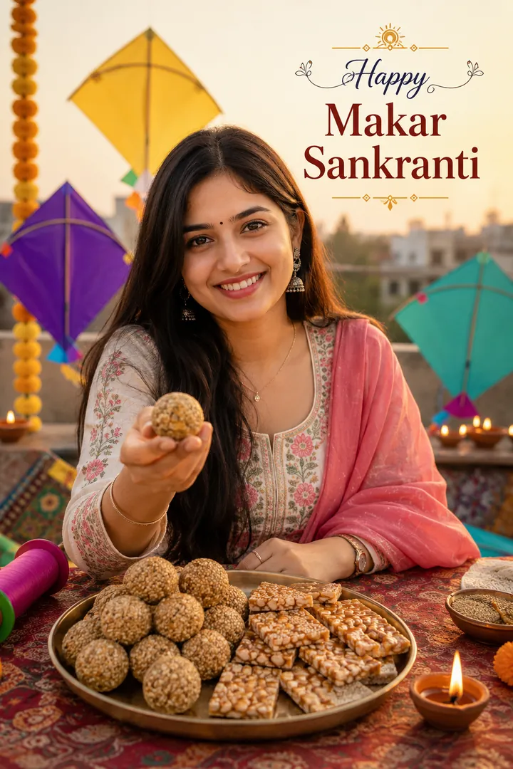 Til-Gud Portrait: AI Makar Sankranti photo effect example 2