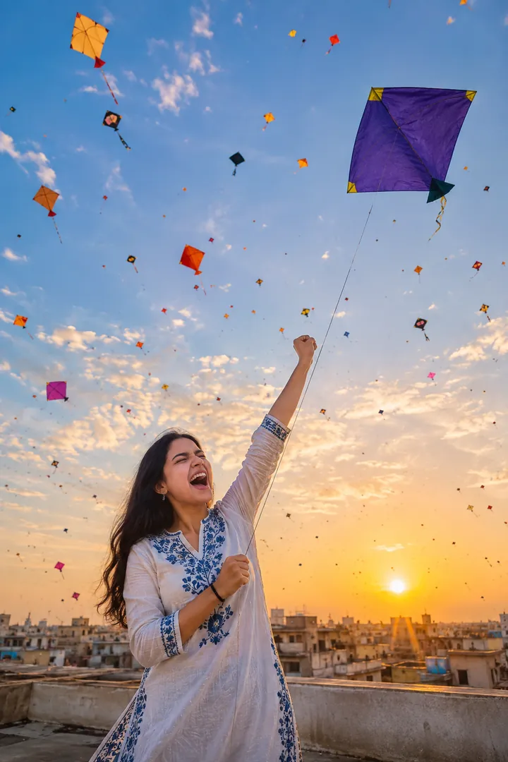 Kite Sky Festival: AI Makar Sankranti photo effect example 2