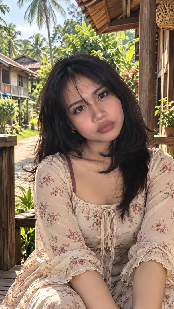 Kampung Lifestyle Portrait: AI Malaysia photo effect