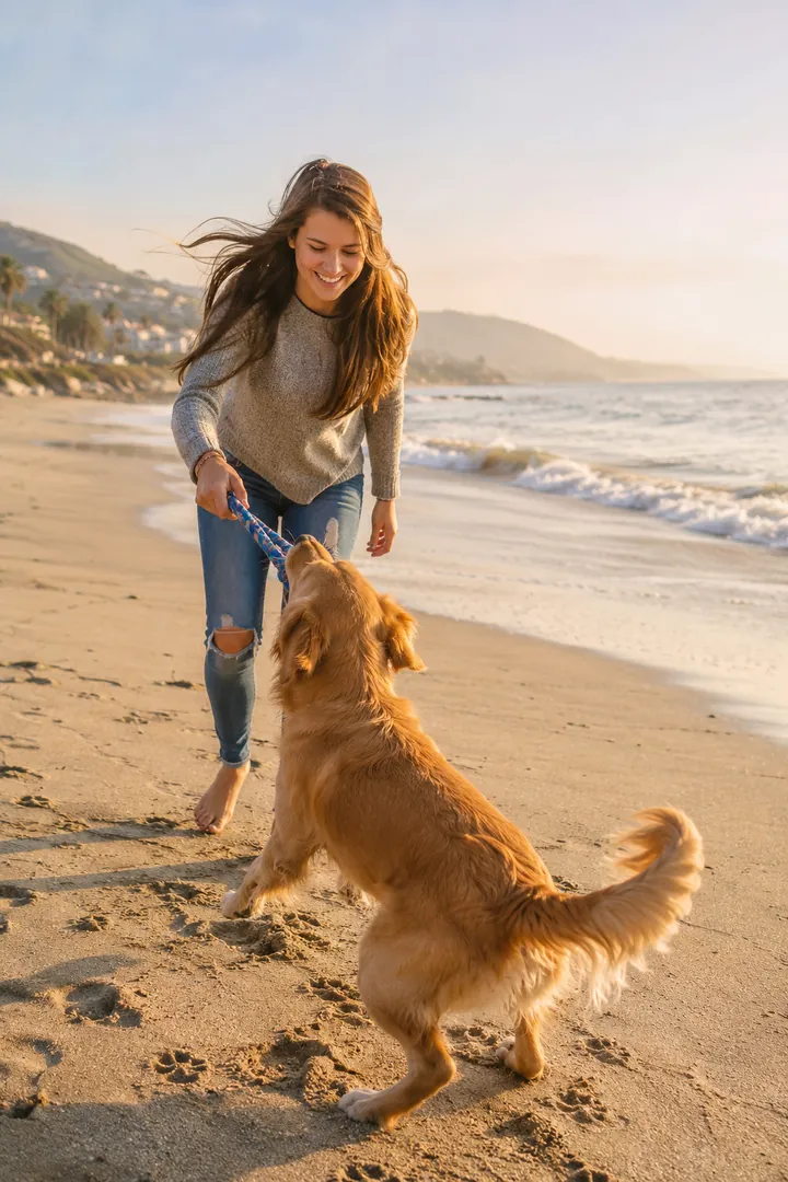 Beach Day With My Dog: AI Me & My Pet photo effect example 2
