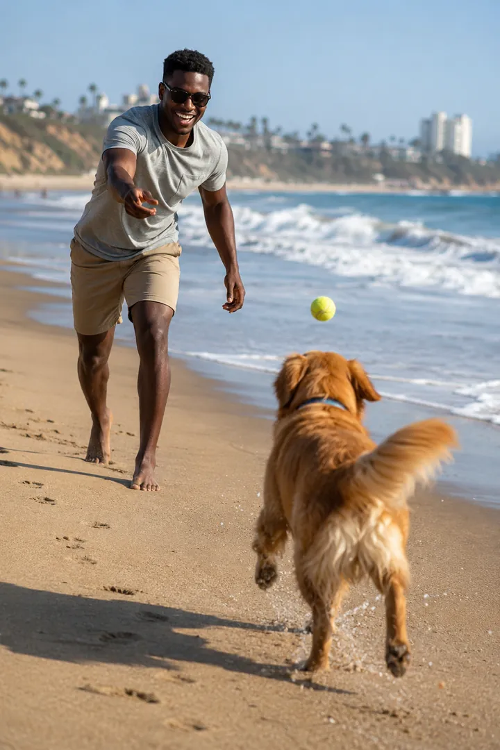 Beach Day With My Dog: AI Me & My Pet photo effect