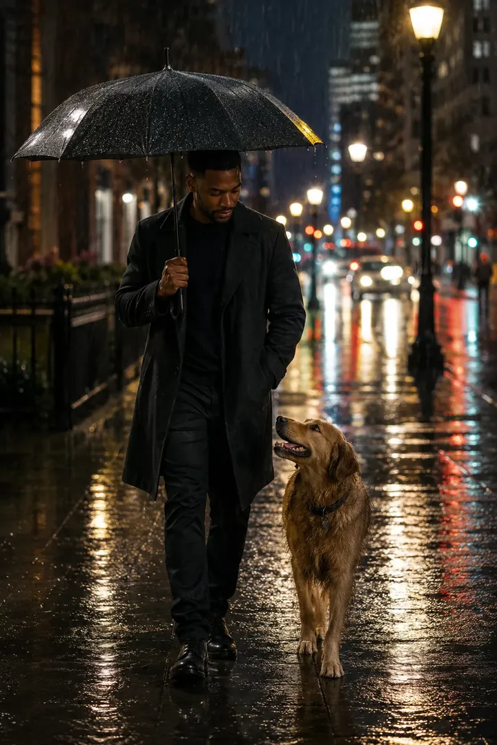 Rainy Walk: AI Me & My Pet photo effect example 2