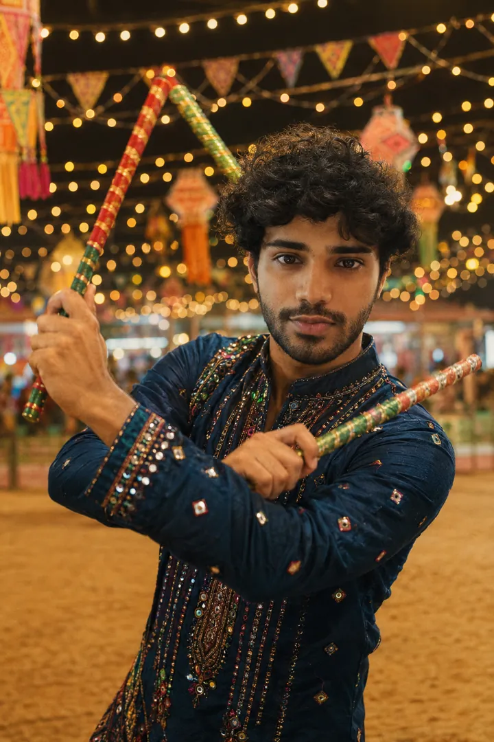 Dandiya Night: AI Navratri photo effect example 2