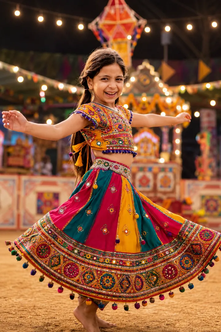 Kids Garba: AI Navratri photo effect example 2