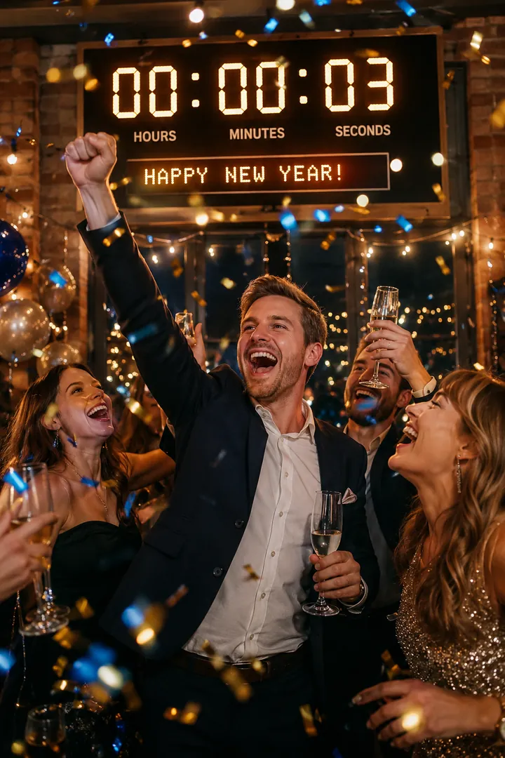 Countdown to Midnight: AI New Year's Eve photo effect