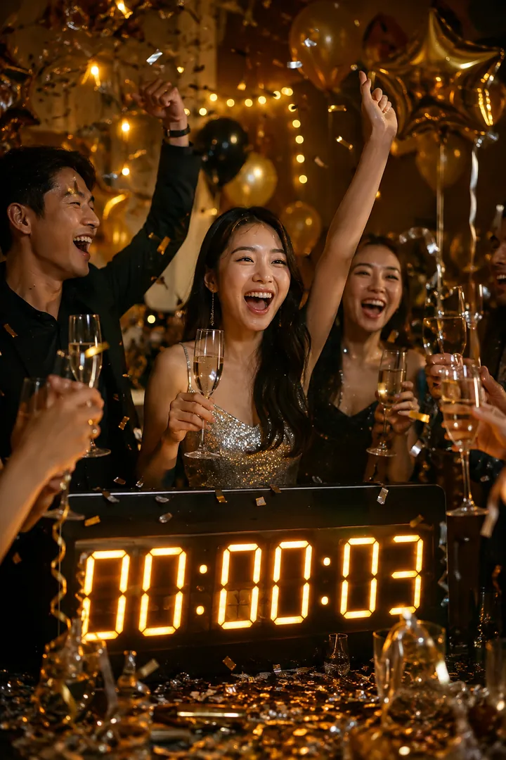 Countdown to Midnight: AI New Year's Eve photo effect example 2