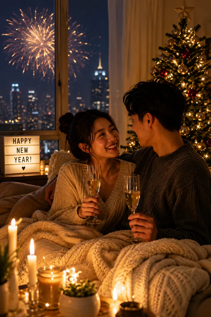 Cozy New Year's Eve at Home: AI New Year's Eve photo effect