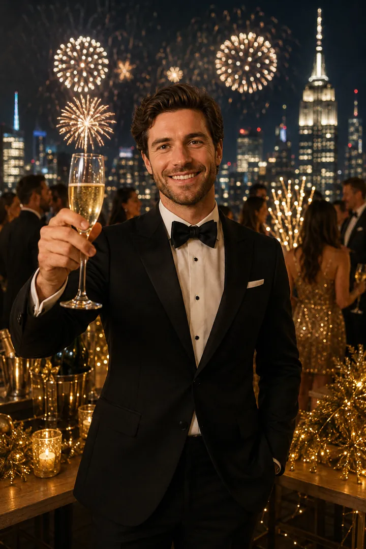 Luxury New Year's Eve Party: AI New Year's Eve photo effect example 2