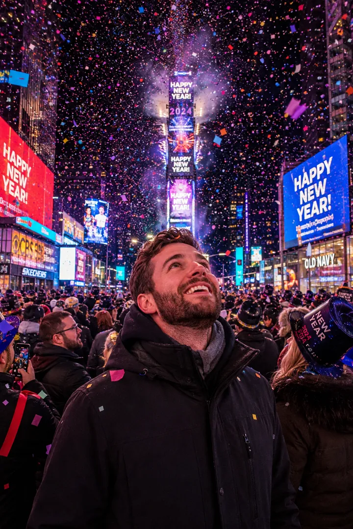 New Year's Eve in New York: AI New Year's Eve photo effect