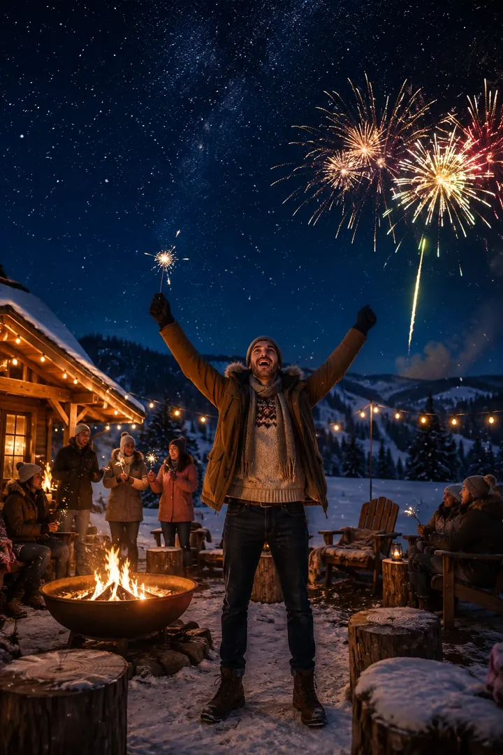 New Year's Eve Under the Stars: AI New Year's Eve photo effect example 2