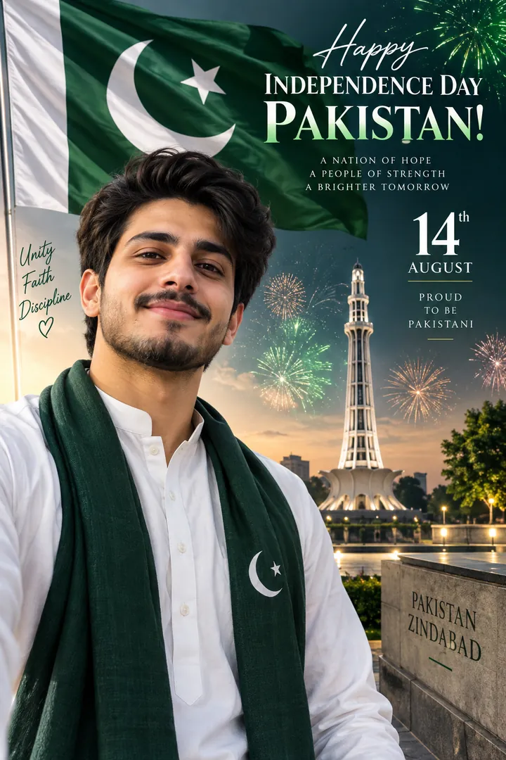 Pakistan Independence Day Wish: AI Pakistan Independence Day photo effect example 2
