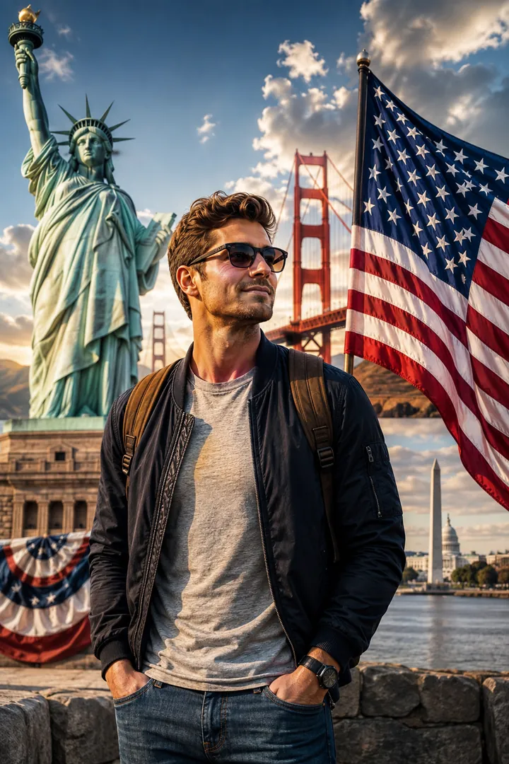 American Icons Celebration: AI Patriotic USA photo effect example 2
