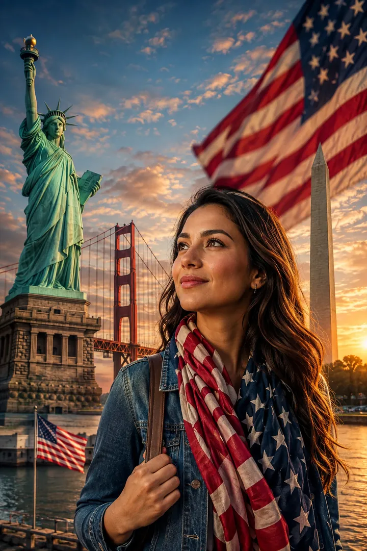American Icons Celebration: AI Patriotic USA photo effect