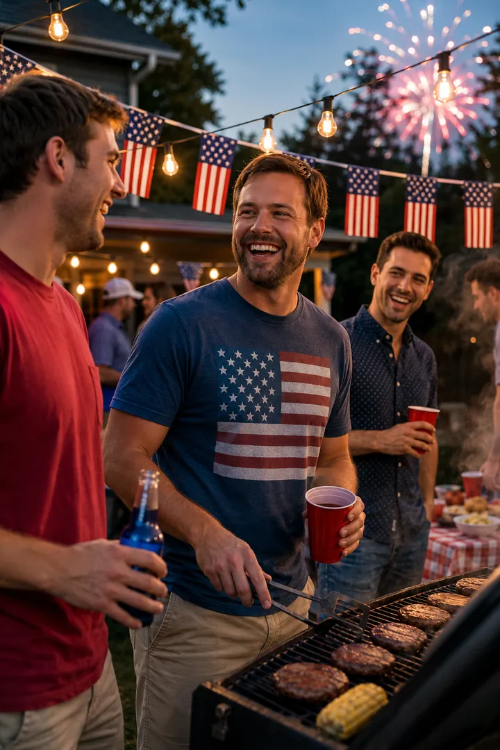 Backyard 4th of July Party: AI Patriotic USA photo effect example 2