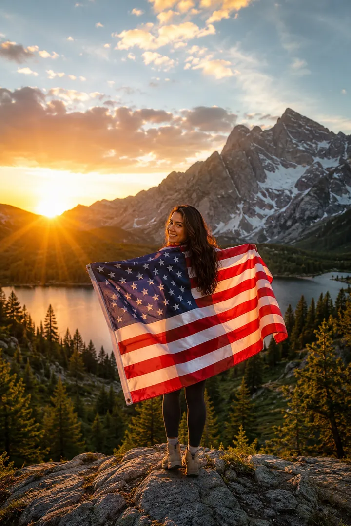 Patriotic National Park: AI Patriotic USA photo effect