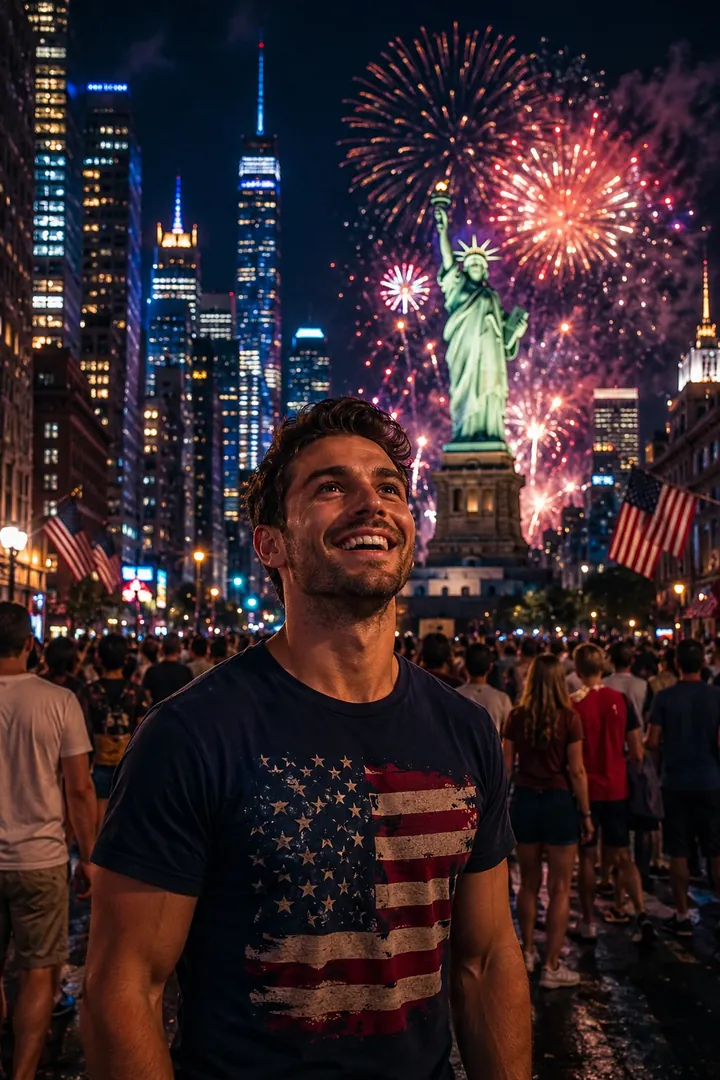 New York Patriotic Night: AI Patriotic USA photo effect example 2