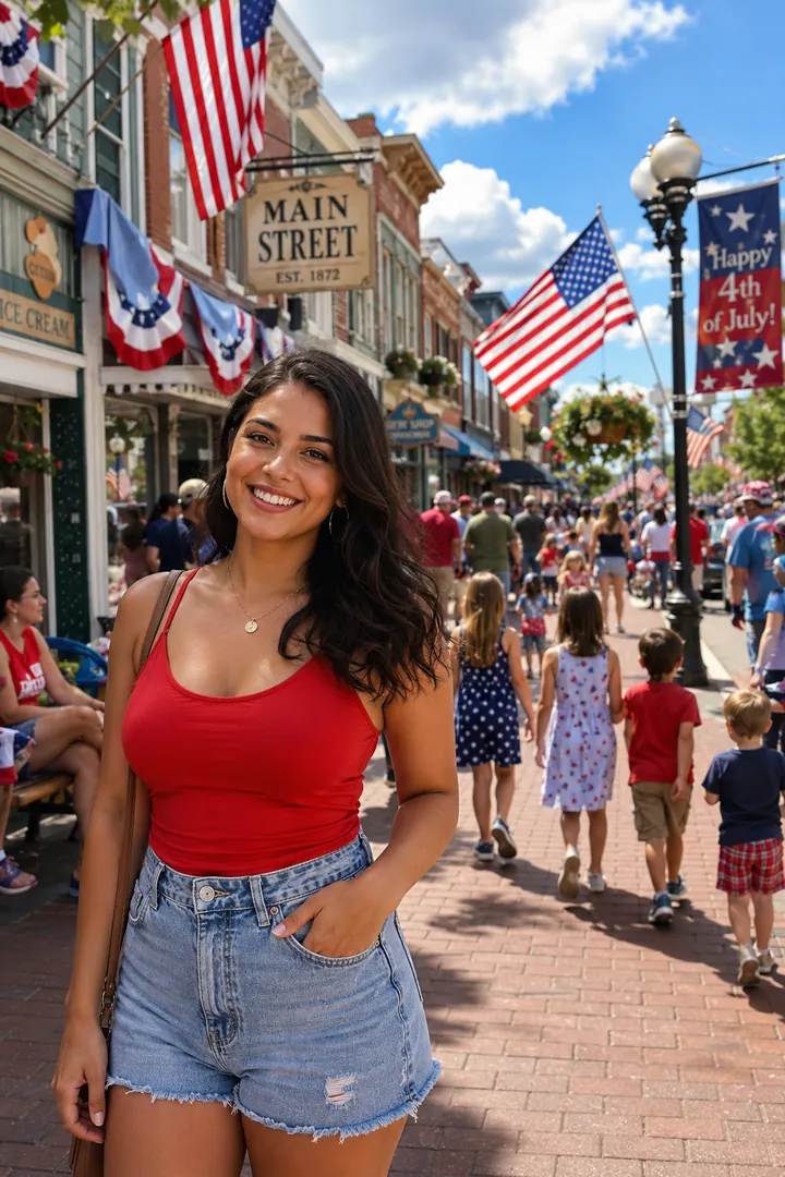 Small-Town Independence Day: AI Patriotic USA photo effect example 2