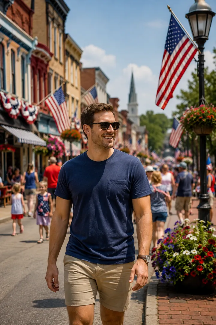 Small-Town Independence Day: AI Patriotic USA photo effect