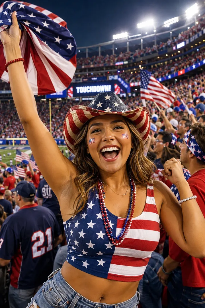 Patriotic Sports Celebration: AI Patriotic USA photo effect
