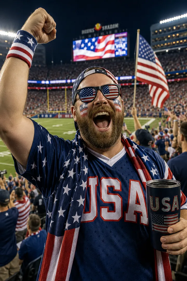 Patriotic Sports Celebration: AI Patriotic USA photo effect example 2